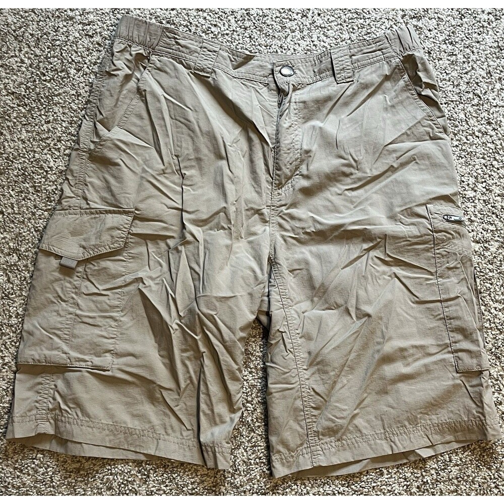 Men's Columbia Tan Omni Shield Shorts, Size 34, 12"L